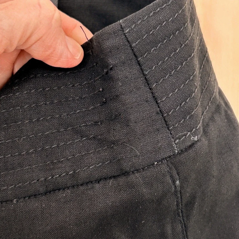 Banana Republic Pants Wms‎ 10 Black Linen Blend Wide Leg Stretch Career Classic